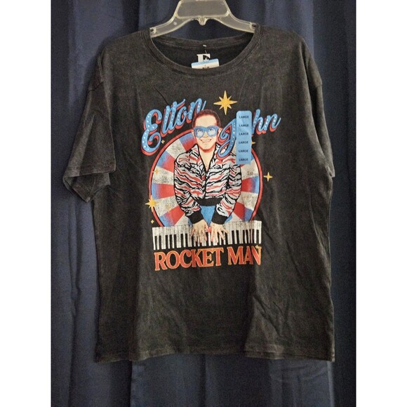 Elton John Piano Man, Rocket Man Retro Band T-Shirt Size Large - Picture 1 of 7